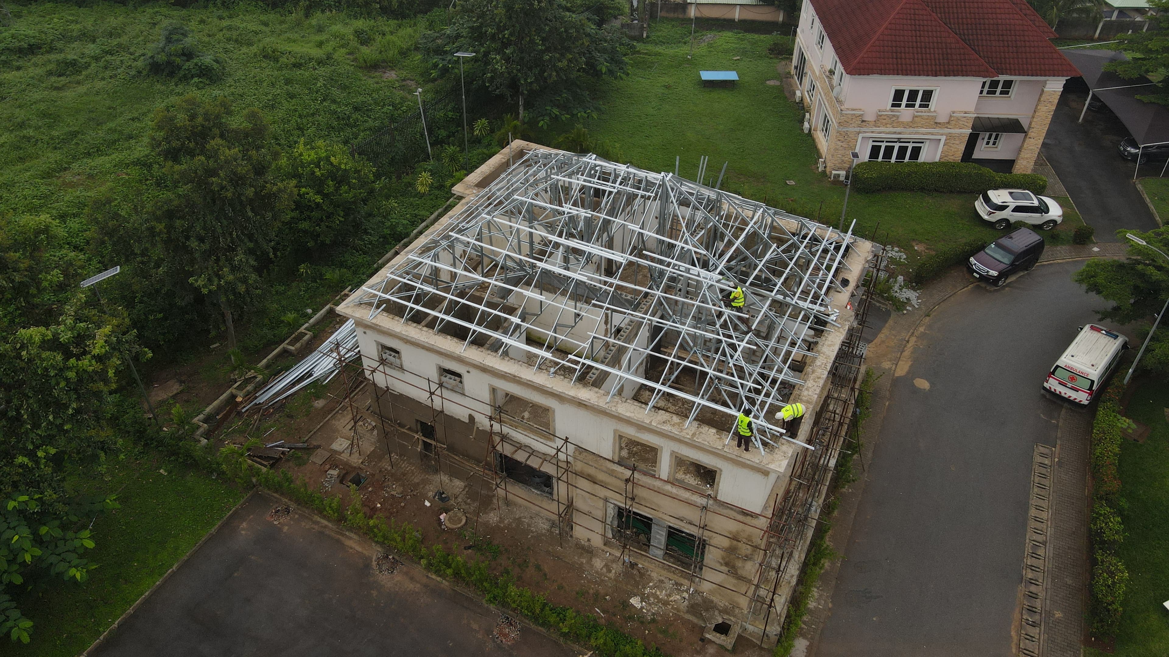 Completed roof structure